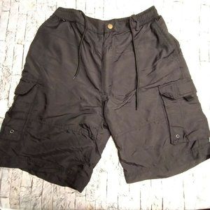 Awave Mens Black Nylon Swim Shorts Drawstring Waist And Pockets